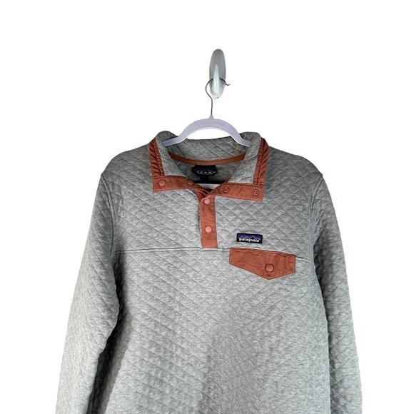 Patagonia Organic Cotton Quilt Snap-T Pullover Sweater Drifter Grey w/quartz coa - Picture 3 of 8